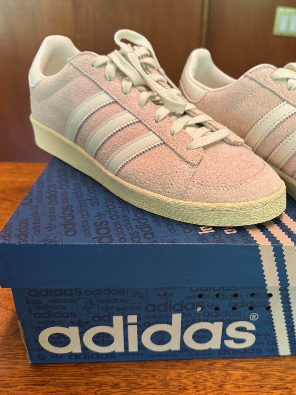 Adidas Jabbar Lo, Pink Suede, Size 10 Women/9 Men